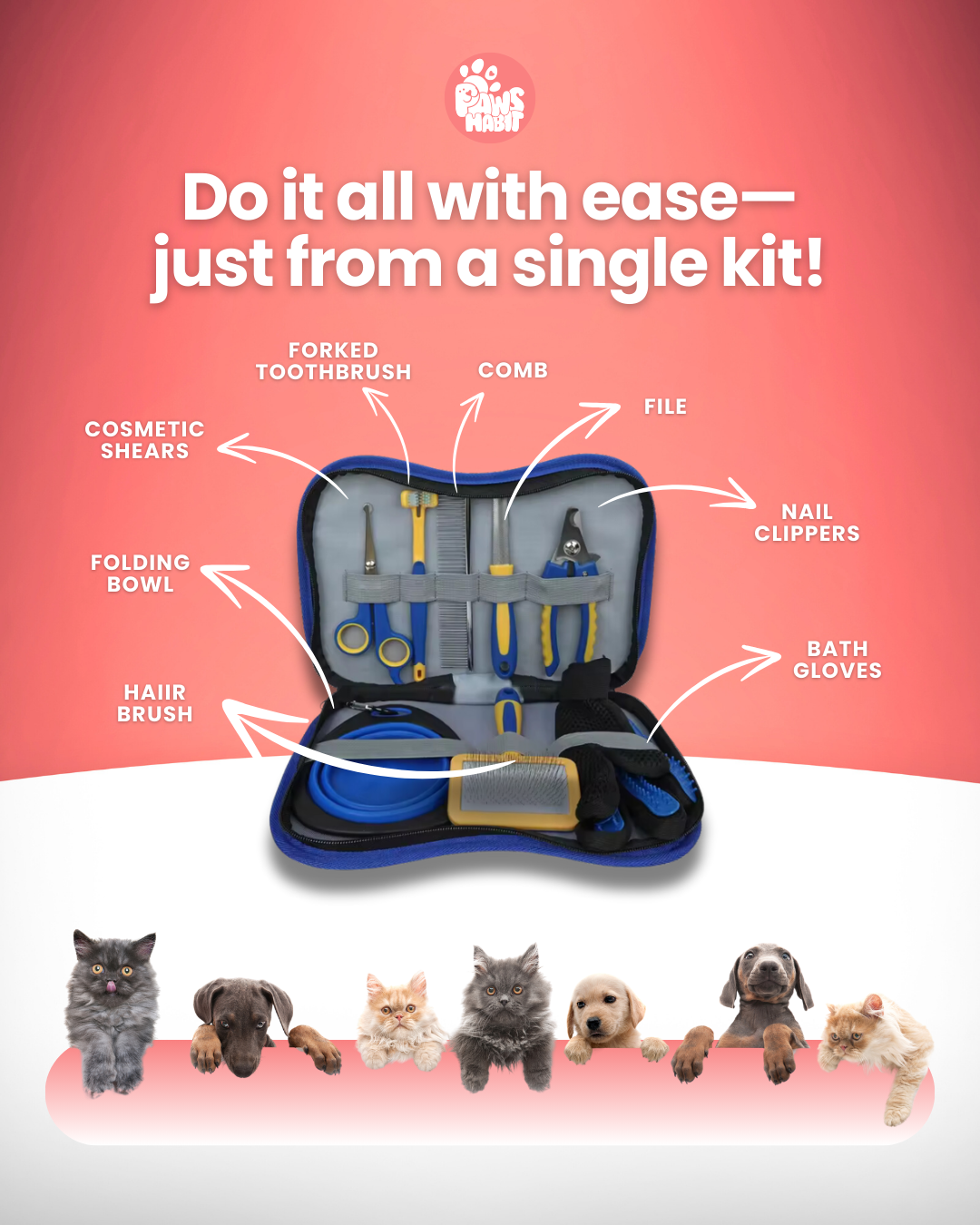 Ultimate Care Pet Grooming Kit - Deluxe Edition – Complete Grooming Solution for Your Furry Friend